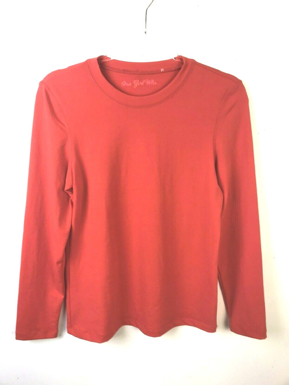 One Girl Who Knit Top Women's Large Casual Long Sleeves Basic Preppy Minimalist